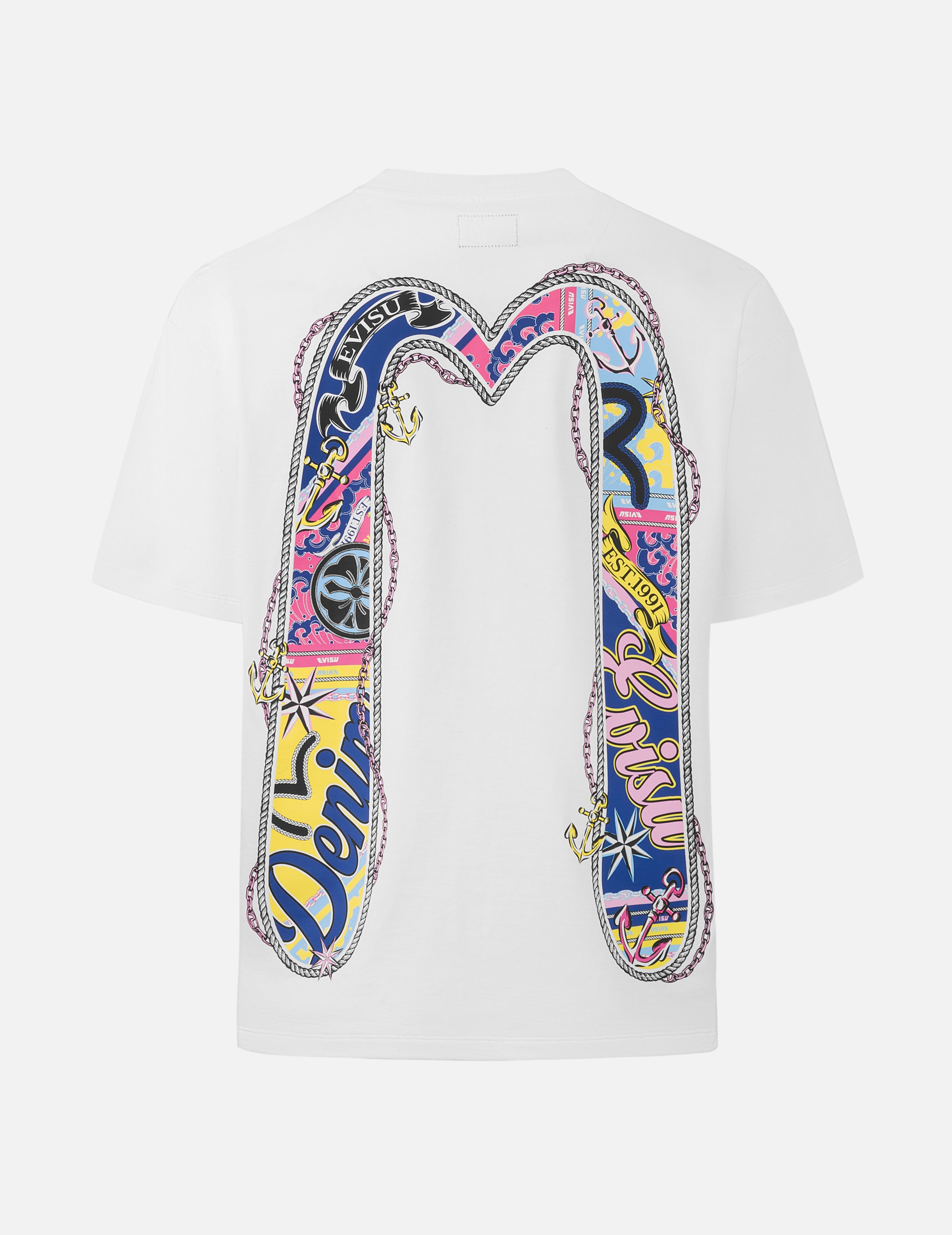 帆绳扭纹和大M船锚印花超宽版T恤